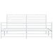 Metal Bed Frame with Headboard and Footboard White 183x203