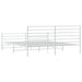 Metal Bed Frame with Headboard and Footboard White 183x203