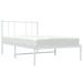 Metal Bed Frame with Headboard White 107x203 Cm King Single