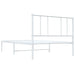 Metal Bed Frame with Headboard White 107x203 Cm King Single