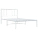 Metal Bed Frame with Headboard White 107x203 Cm King Single