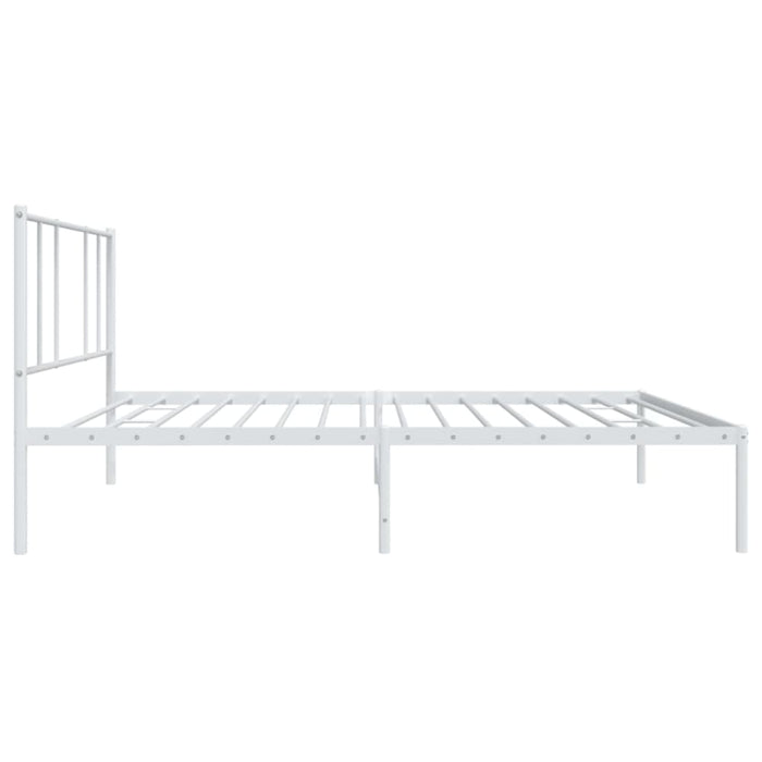 Metal Bed Frame with Headboard White 107x203 Cm King Single