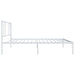 Metal Bed Frame with Headboard White 107x203 Cm King Single