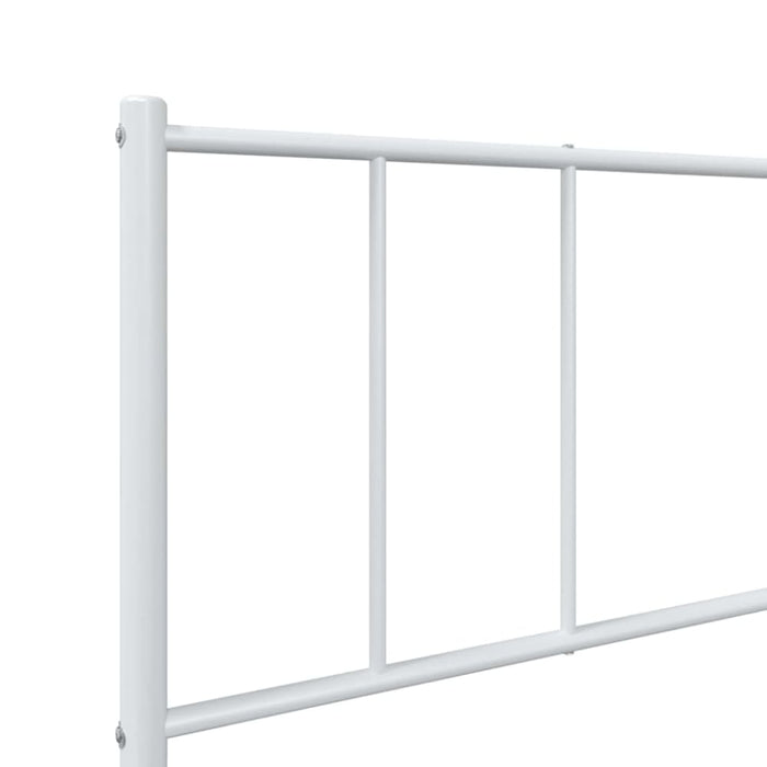 Metal Bed Frame with Headboard White 107x203 Cm King Single