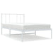 Metal Bed Frame with Headboard White 107x203 Cm King Single