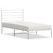 Metal Bed Frame with Headboard White 107x203 Cm King Single
