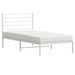 Metal Bed Frame with Headboard White 107x203 Cm King Single