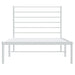 Metal Bed Frame with Headboard White 107x203 Cm King Single