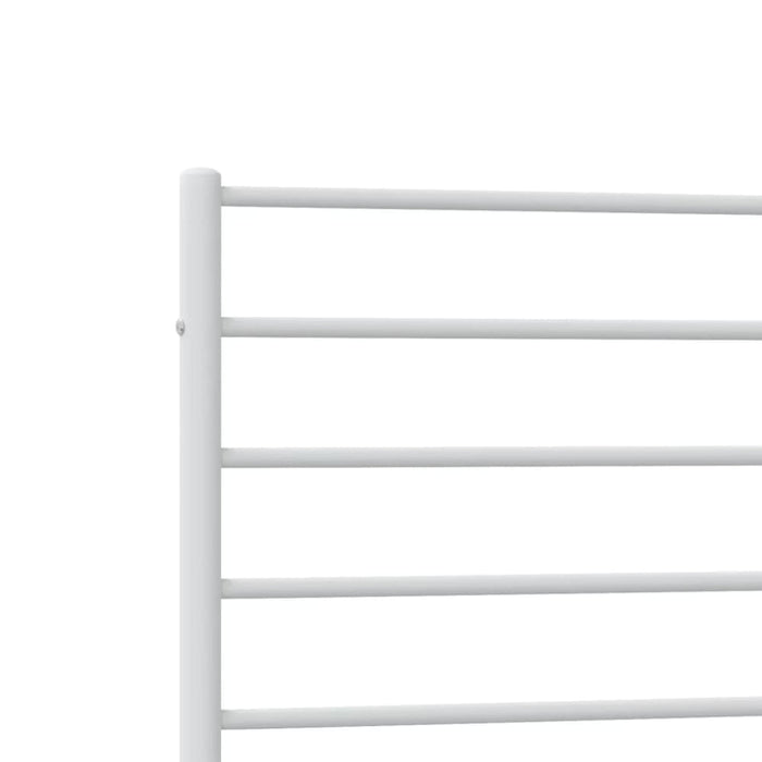 Metal Bed Frame with Headboard White 107x203 Cm King Single