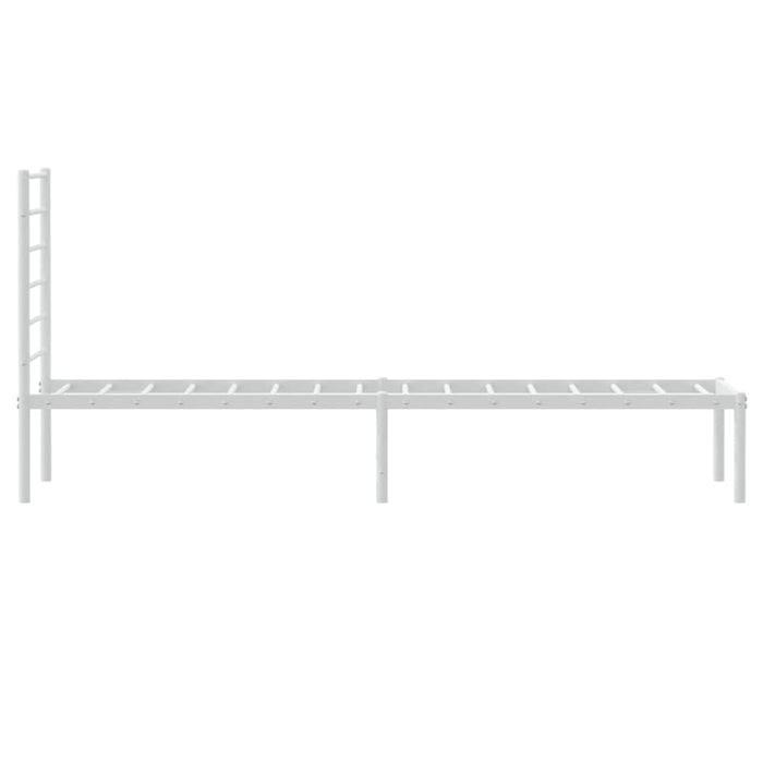 Metal Bed Frame with Headboard White 107x203 Cm King Single