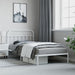 Metal Bed Frame with Headboard White 107x203 Cm Kingle