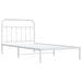 Metal Bed Frame with Headboard White 107x203 Cm Kingle