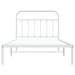 Metal Bed Frame with Headboard White 107x203 Cm Kingle