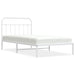 Metal Bed Frame with Headboard White 107x203 Cm Kingle