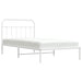 Metal Bed Frame with Headboard White 107x203 Cm Kingle
