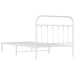 Metal Bed Frame with Headboard White 107x203 Cm Kingle