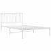 Metal Bed Frame with Headboard White 107x203 Cm Tpbkxi