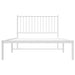 Metal Bed Frame with Headboard White 107x203 Cm Tpbkxi