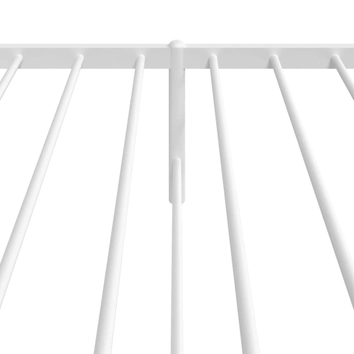 Metal Bed Frame with Headboard White 107x203 Cm Tpbkxi
