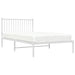 Metal Bed Frame with Headboard White 107x203 Cm Tpbkxi