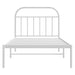 Metal Bed Frame with Headboard White 107x203 Cm Tptlnb