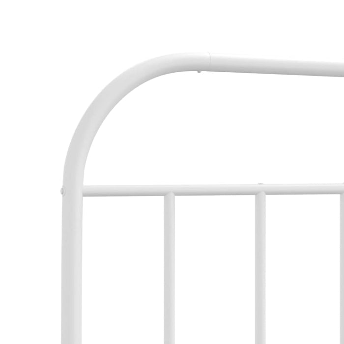 Metal Bed Frame with Headboard White 107x203 Cm Tptlnb
