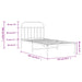 Metal Bed Frame with Headboard White 107x203 Cm Tptlnb