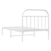 Metal Bed Frame with Headboard White 107x203 Cm Tptlnb
