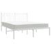 Metal Bed Frame with Headboard White 137x187 Cm Double