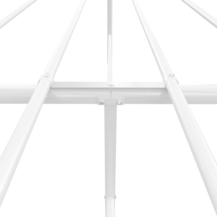 Metal Bed Frame with Headboard White 137x187 Cm Double
