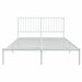 Metal Bed Frame with Headboard White 137x187 Cm Double