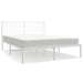 Metal Bed Frame with Headboard White 137x187 Cm Double