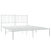 Metal Bed Frame with Headboard White 153x203 Cm Queen Tpbktt
