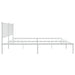 Metal Bed Frame with Headboard White 153x203 Cm Queen Tpbktt