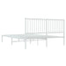 Metal Bed Frame with Headboard White 153x203 Cm Queen Tpbktt