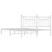 Metal Bed Frame With Headboard White 183x203 Cm King Size