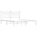 Metal Bed Frame With Headboard White 183x203 Cm King Size