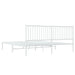 Metal Bed Frame with Headboard White 183x203 Cm King Tpbktp