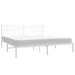 Metal Bed Frame with Headboard White 183x203 Cm King Tpbktp