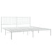Metal Bed Frame with Headboard White 183x203 Cm King Tpbktp