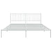 Metal Bed Frame with Headboard White 183x203 Cm King Tpbktp