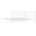Metal Bed Frame with Headboard White 183x203 Cm King Tpxtix