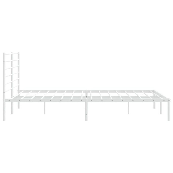Metal Bed Frame with Headboard White 183x203 Cm King Tpxtix