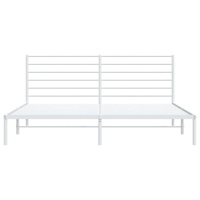 Metal Bed Frame with Headboard White 183x203 Cm King Tpxtix