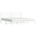 Metal Bed Frame with Headboard White 183x203 Cm King Tpxtix