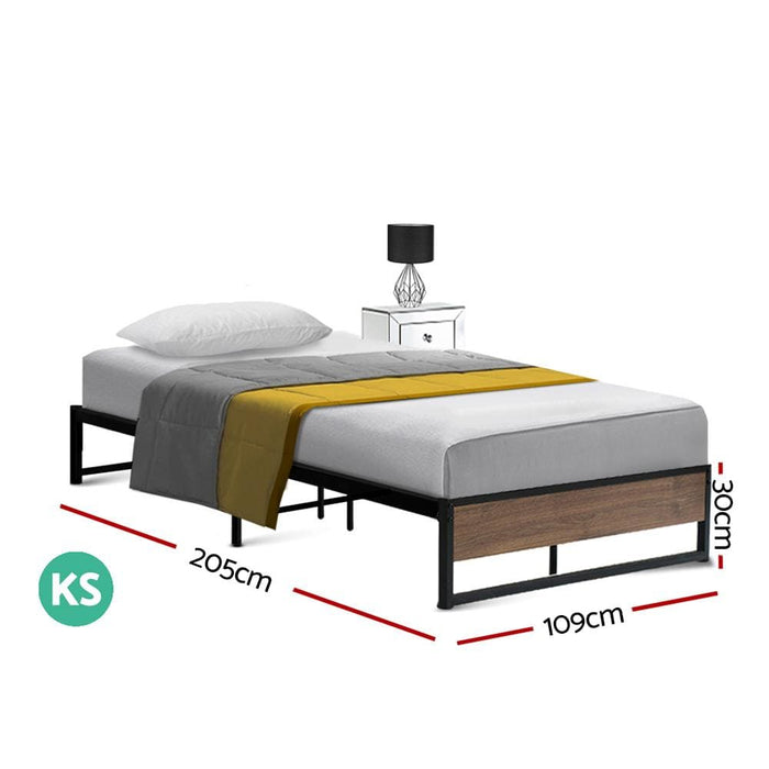 Metal Bed Frame King Single Size Mattress Base Platform