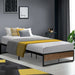 Metal Bed Frame King Single Size Mattress Base Platform