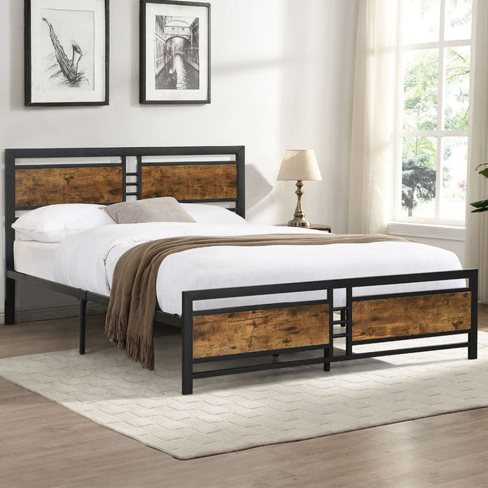 Metal Bed Frame Queen Size Mattress Base Platform Wooden