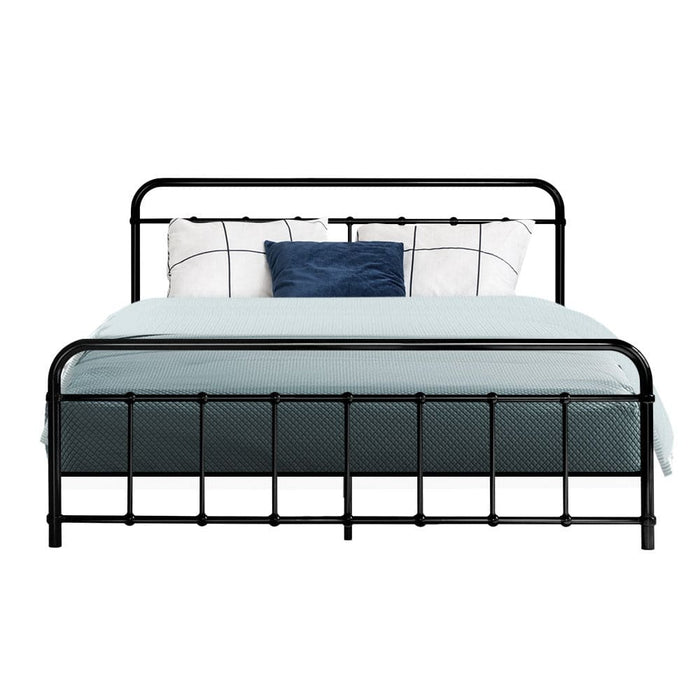 Metal Bed Frame Queen Size Platform Foundation Mattress