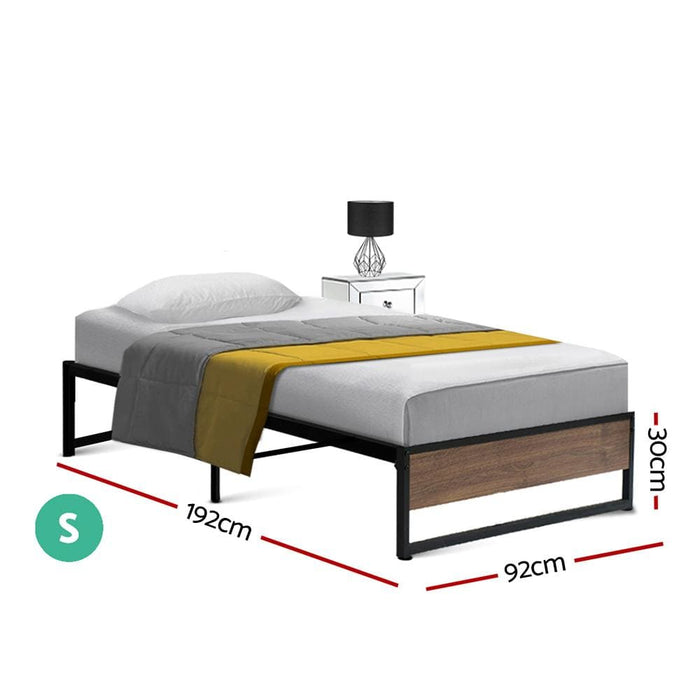 Metal Bed Frame Single Size Mattress Base Platform